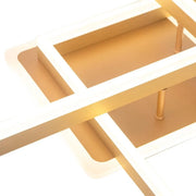 Żyrandol LED z pilotem ARWEN 142 W, 2 kwadraty, światło zimne/ciepłe/neutralne, ściemnialny, złoty