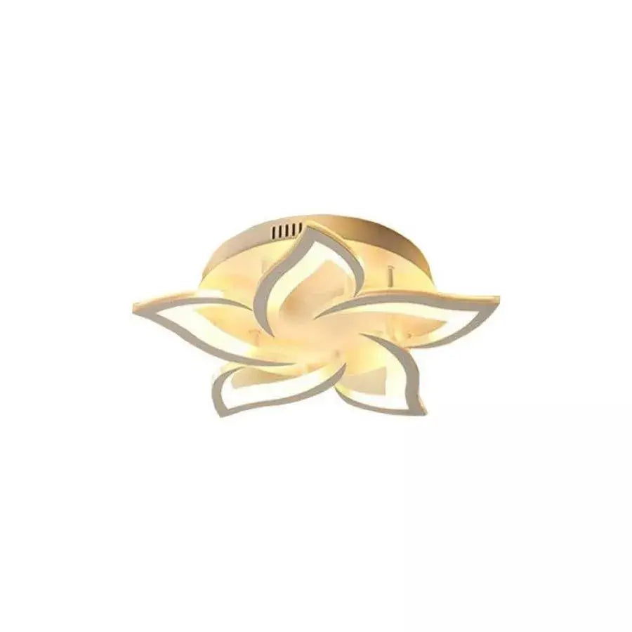Żyrandol LED z pilotem LOTUS 74W, 5 płatków, zimne/ciepłe/neutralne światło, ściemnialny, biały