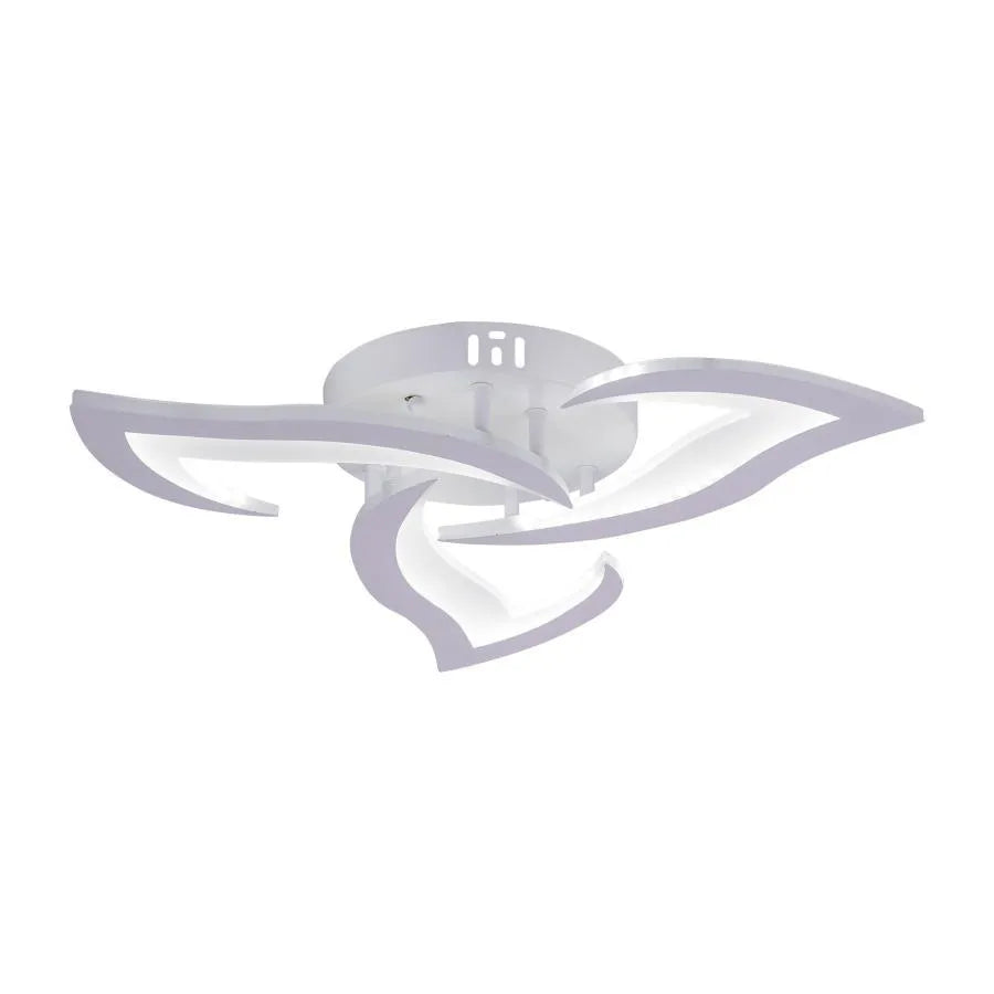 Żyrandol LED z pilotem LOTUS 34W, 3 płatki, światło zimne/ciepłe/neutralne, ściemnialny, biały