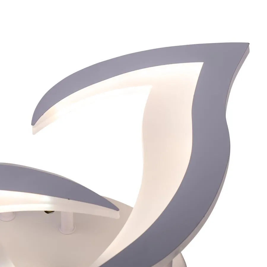 Żyrandol LED z pilotem LOTUS 34W, 3 płatki, światło zimne/ciepłe/neutralne, ściemnialny, biały