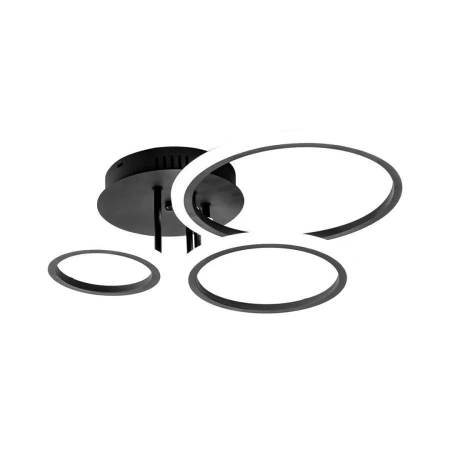 Żyrandol LED BETTY 41W z pilotem, 3 okręgi, światło zimne/ciepłe/neutralne, ściemnialny, czarny