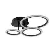 Żyrandol LED BETTY 41W z pilotem, 3 okręgi, światło zimne/ciepłe/neutralne, ściemnialny, czarny