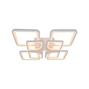 Żyrandol LED z pilotem ZOE 135W, 8 kwadratów, światło zimne/ciepłe/neutralne, ściemnialny, biały