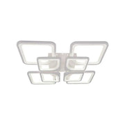 Żyrandol LED z pilotem ZOE 135W, 8 kwadratów, światło zimne/ciepłe/neutralne, ściemnialny, biały