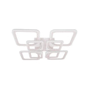 Żyrandol LED z pilotem ZOE 135W, 8 kwadratów, światło zimne/ciepłe/neutralne, ściemnialny, biały