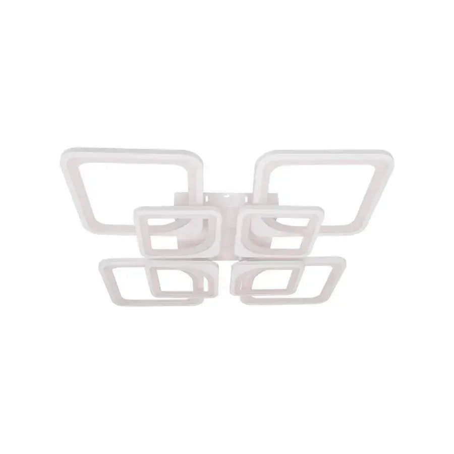 Żyrandol LED z pilotem ZOE 135W, 8 kwadratów, światło zimne/ciepłe/neutralne, ściemnialny, biały