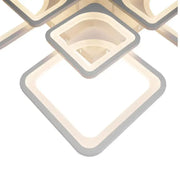 Żyrandol LED z pilotem ZOE 135W, 8 kwadratów, światło zimne/ciepłe/neutralne, ściemnialny, biały