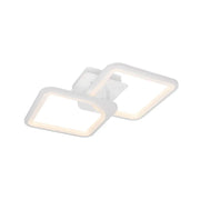 Żyrandol LED z pilotem ZOE 69W, 2 kwadraty, światło zimne/ciepłe/neutralne, ściemnialny, biały