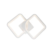 Żyrandol LED z pilotem ZOE 69W, 2 kwadraty, światło zimne/ciepłe/neutralne, ściemnialny, biały