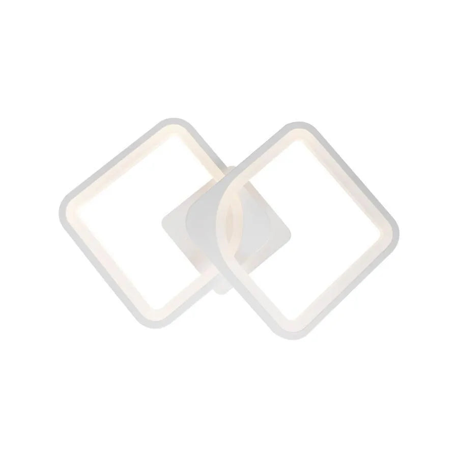 Żyrandol LED z pilotem ZOE 69W, 2 kwadraty, światło zimne/ciepłe/neutralne, ściemnialny, biały