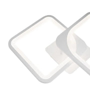 Żyrandol LED z pilotem ZOE 69W, 2 kwadraty, światło zimne/ciepłe/neutralne, ściemnialny, biały