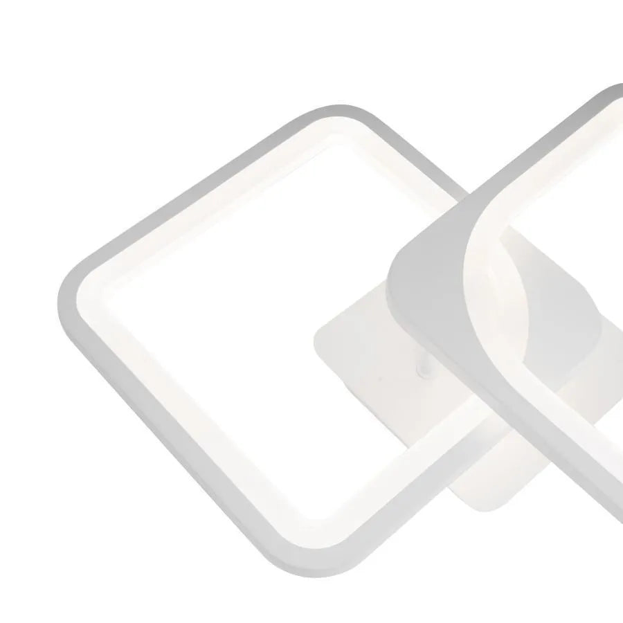 Żyrandol LED z pilotem ZOE 69W, 2 kwadraty, światło zimne/ciepłe/neutralne, ściemnialny, biały