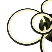 Żyrandol LED z pilotem ALANI 152 W, 6 okręgów, światło zimne/ciepłe/neutralne, ściemnialny, czarny