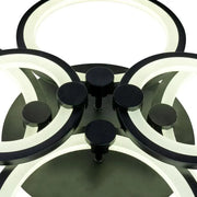 Żyrandol LED z pilotem ALANI 152 W, 6 okręgów, światło zimne/ciepłe/neutralne, ściemnialny, czarny