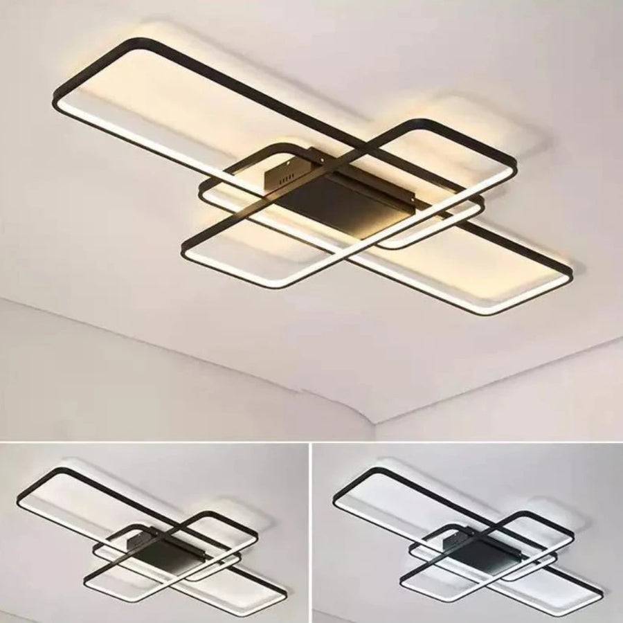 Żyrandol LED z pilotem AXIS 96W, 3 elementy, światło zimne/ciepłe/neutralne, ściemnialny, czarny