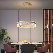 Żyrandol LED z pilotem Iarina 124W ściemnialny biały