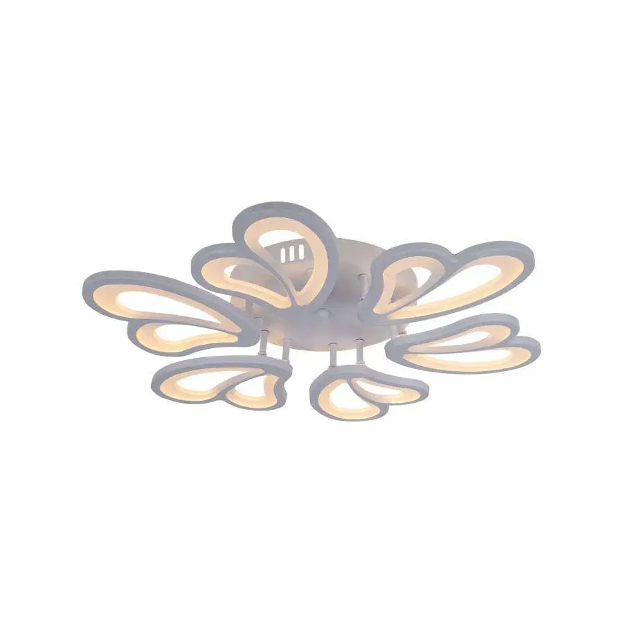 Żyrandol LED z pilotem BLOSSOM 78W, 6 płatków, średnica 60cm, światło zimne/ciepłe/neutralne, możliwość przyciemniania, biały