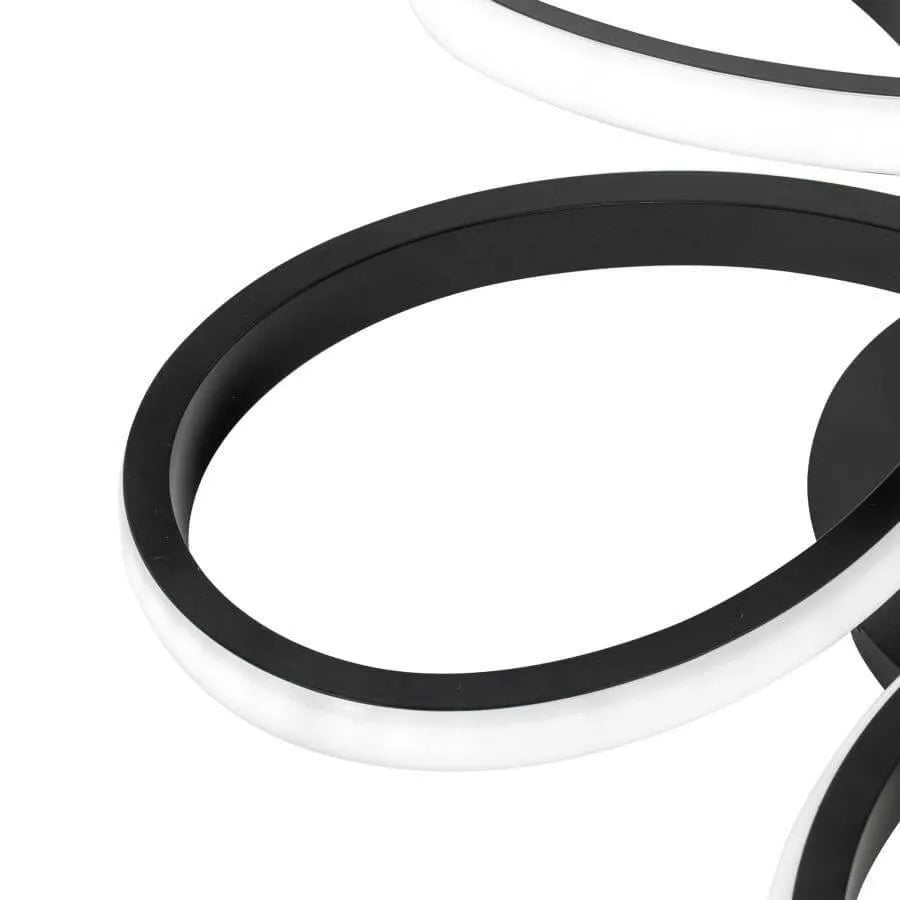 Żyrandol LED z pilotem HELIX 108W, światło zimne/ciepłe/neutralne, ściemnialny, czarny