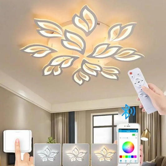Żyrandol LED LILY 150 W z pilotem, 12 elementów, światło zimne/ciepłe/neutralne, ściemnialny, biały