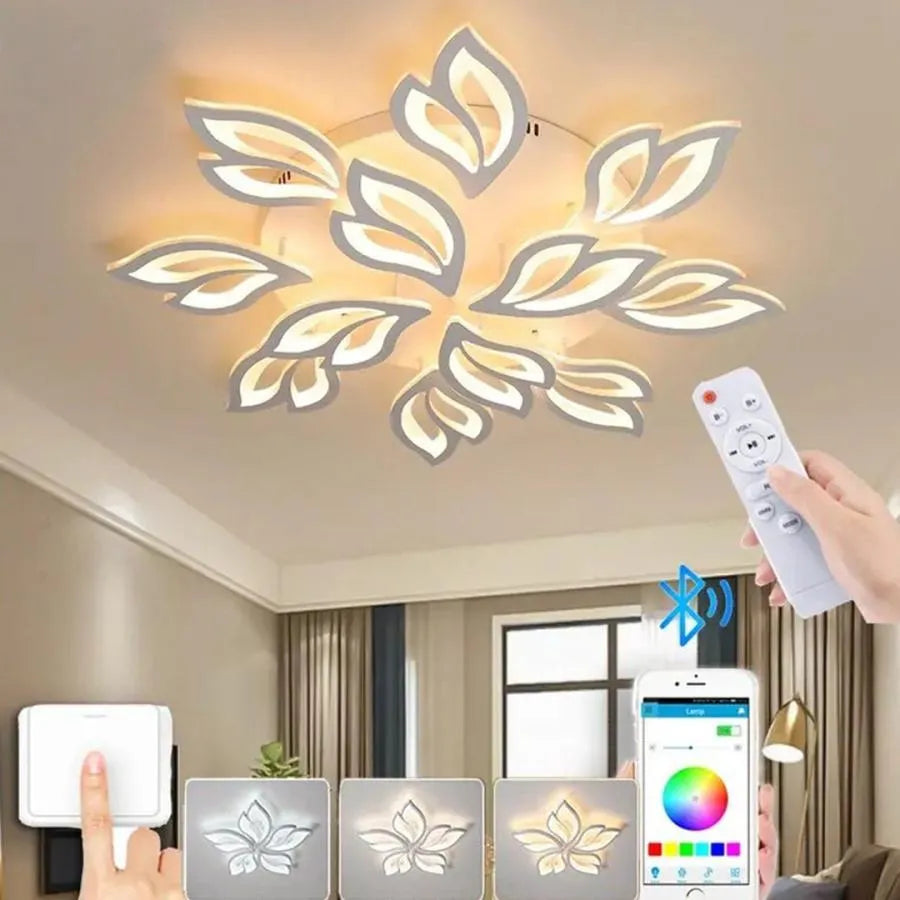 Żyrandol LED LILY 150 W z pilotem, 12 elementów, światło zimne/ciepłe/neutralne, ściemnialny, biały