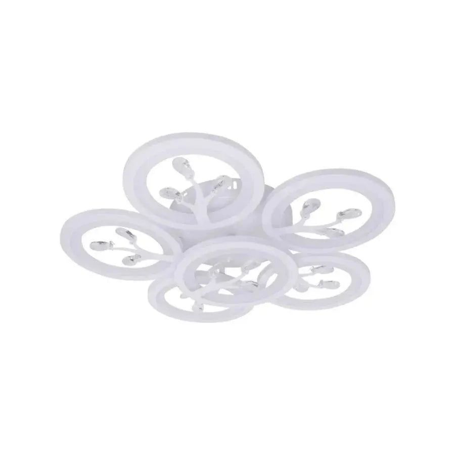 Żyrandol LED z pilotem i kryształem DAISY 72W, 6 elementów, zimne/ciepłe/neutralne światło, ściemnialny, biały