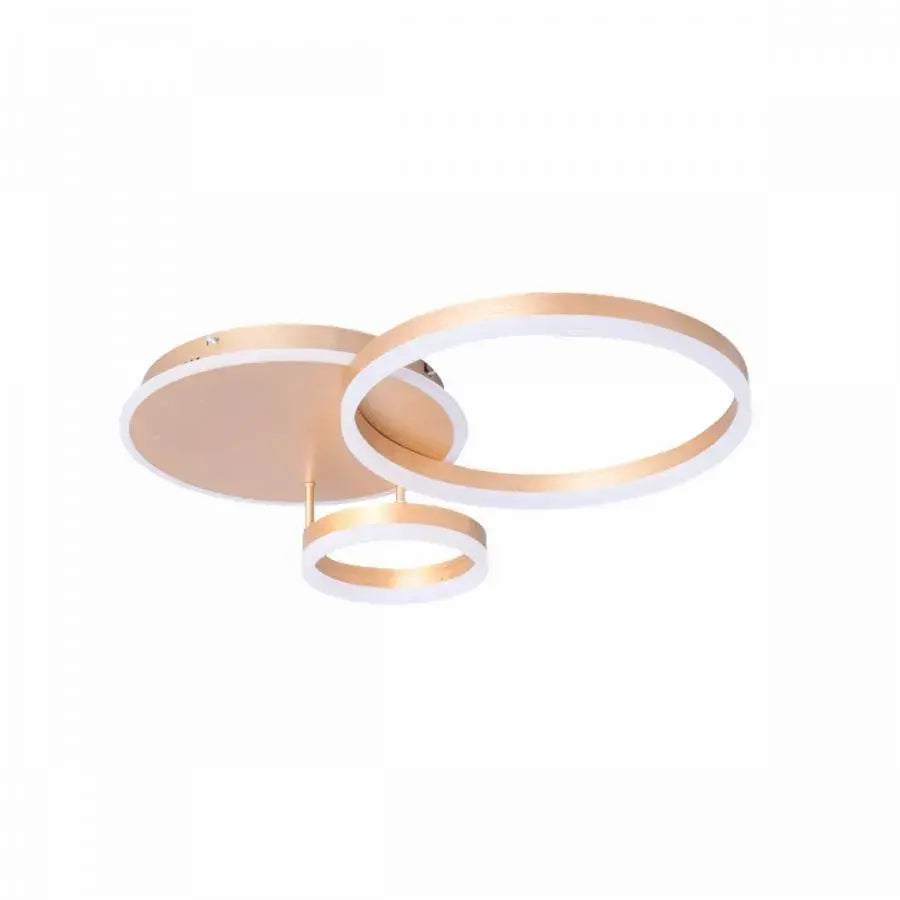 Żyrandol LED z pilotem MYRENE 110 W, 2 okręgi, światło zimne/ciepłe/neutralne, ściemnialny, złoty