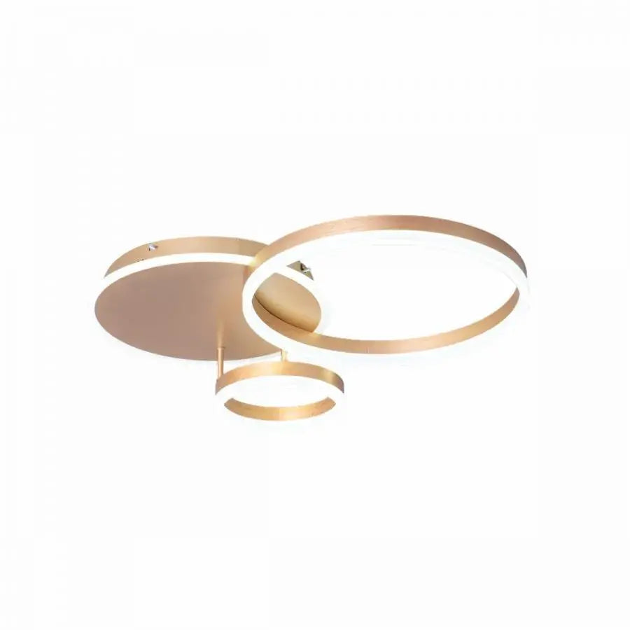 Żyrandol LED z pilotem MYRENE 110 W, 2 okręgi, światło zimne/ciepłe/neutralne, ściemnialny, złoty