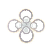 Żyrandol LED KADE 72W z pilotem, 4 okręgi, światło zimne/ciepłe/neutralne, ściemnialny, biały