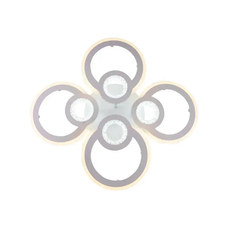 Żyrandol LED KADE 72W z pilotem, 4 okręgi, światło zimne/ciepłe/neutralne, ściemnialny, biały