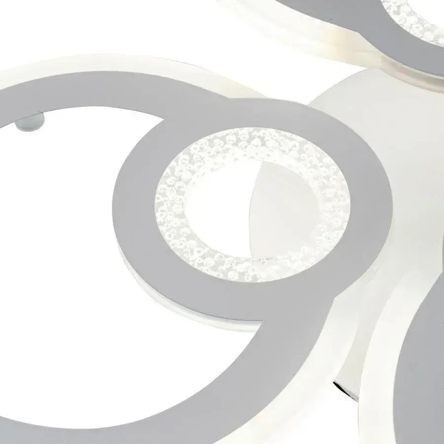 Żyrandol LED KADE 72W z pilotem, 4 okręgi, światło zimne/ciepłe/neutralne, ściemnialny, biały