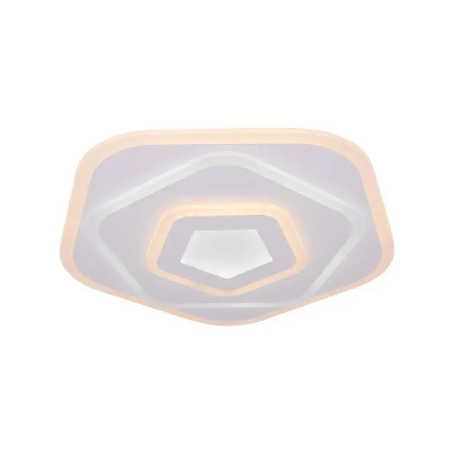 Żyrandol LED z pilotem PENTAGON 59W, światło zimne/ciepłe/neutralne, biały