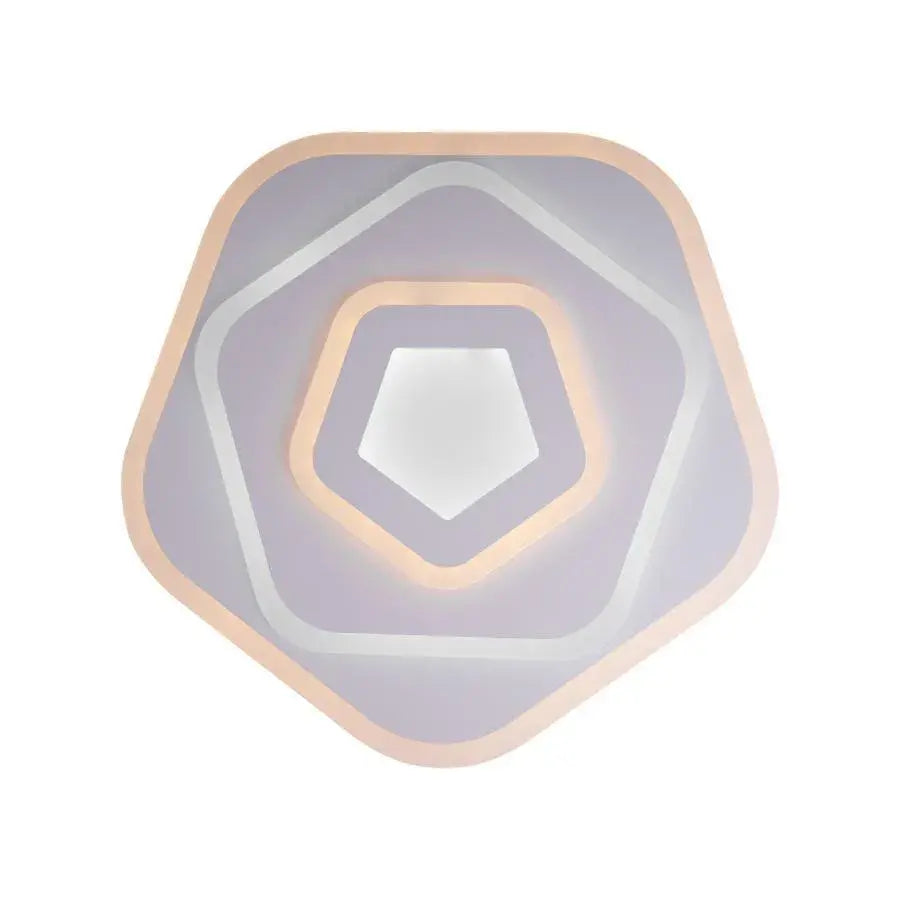 Żyrandol LED z pilotem PENTAGON 59W, światło zimne/ciepłe/neutralne, biały