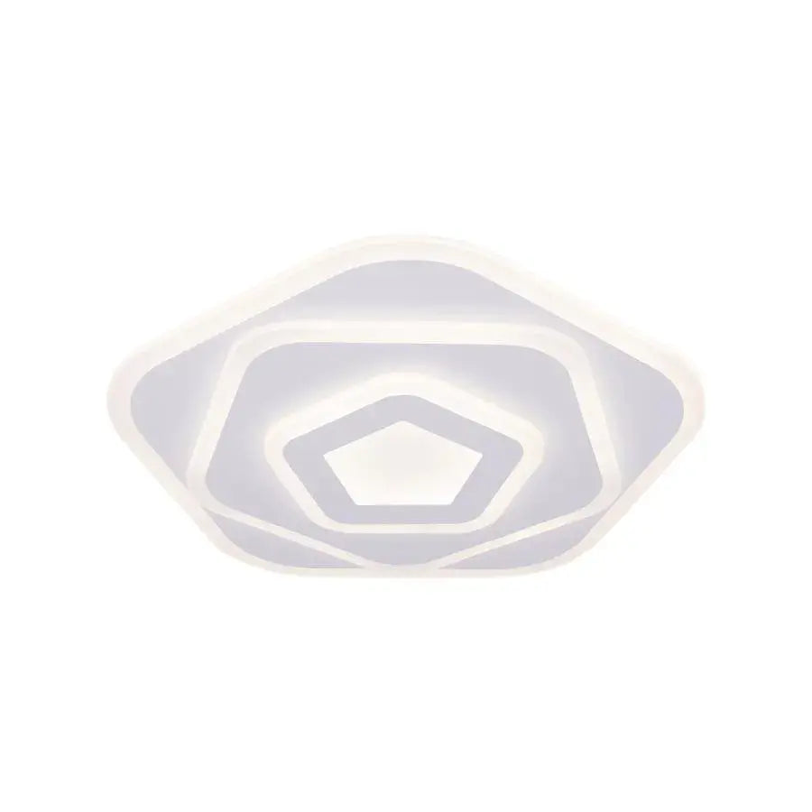 Żyrandol LED z pilotem PENTAGON 59W, światło zimne/ciepłe/neutralne, biały