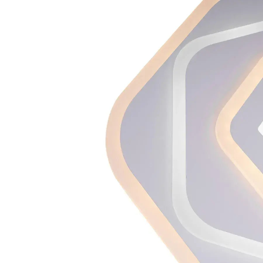 Żyrandol LED z pilotem PENTAGON 59W, światło zimne/ciepłe/neutralne, biały