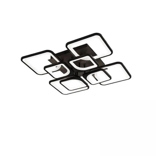 Żyrandol LED z pilotem FELY 192 W, 8 kwadratów, zimne/ciepłe/neutralne światło, ściemnialny, biały