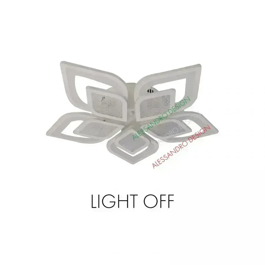 Żyrandol LED z pilotem DALIA 170 W, 5 płatków, światło zimne/ciepłe/neutralne, ściemnialny, biały