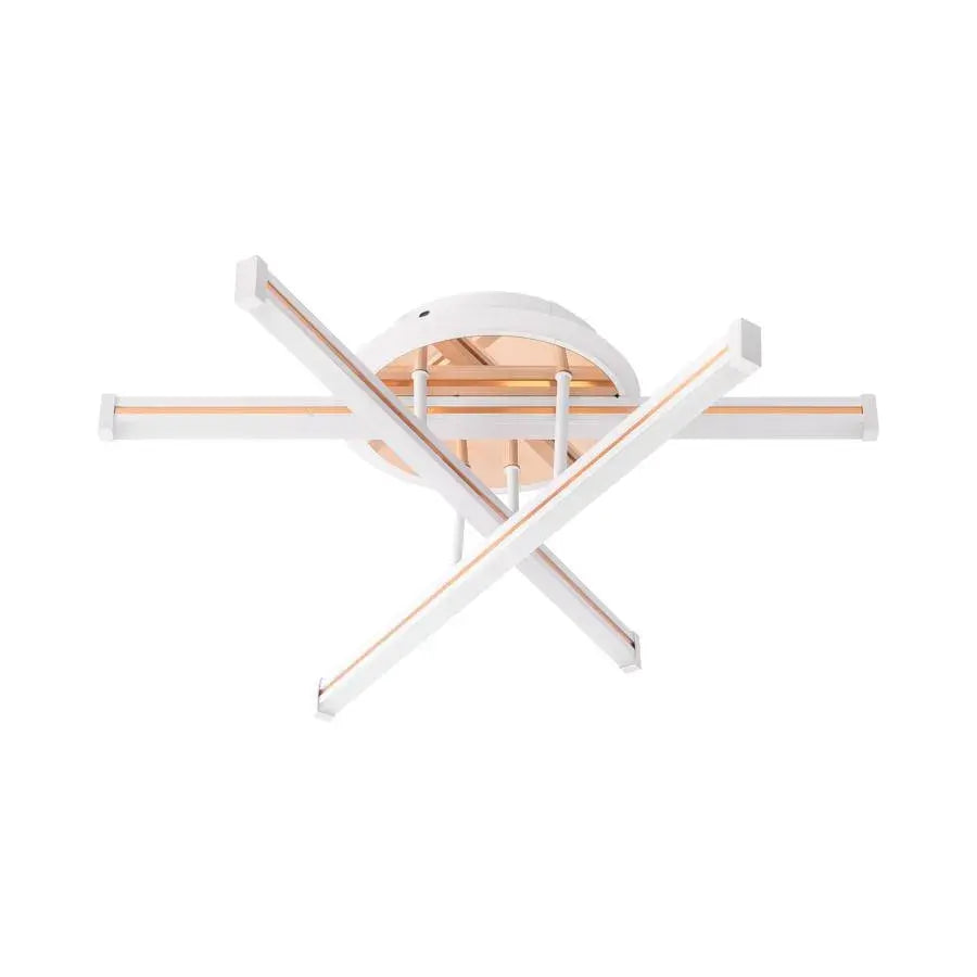 Żyrandol LED TAMARA 96 W z pilotem, 3 elementy, liniowy, światło zimne/ciepłe/neutralne, ściemnialny, białe złoto