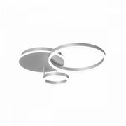 Żyrandol LED THEODORA z pilotem, 81 W, 2 okręgi, światło zimne/ciepłe/neutralne, ściemnialny, srebrny