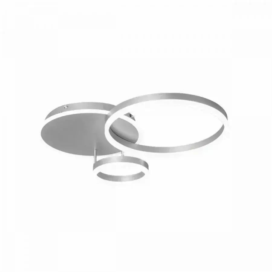 Żyrandol LED THEODORA z pilotem, 81 W, 2 okręgi, światło zimne/ciepłe/neutralne, ściemnialny, srebrny