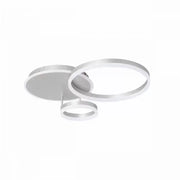 Żyrandol LED THEODORA z pilotem, 81 W, 2 okręgi, światło zimne/ciepłe/neutralne, ściemnialny, srebrny