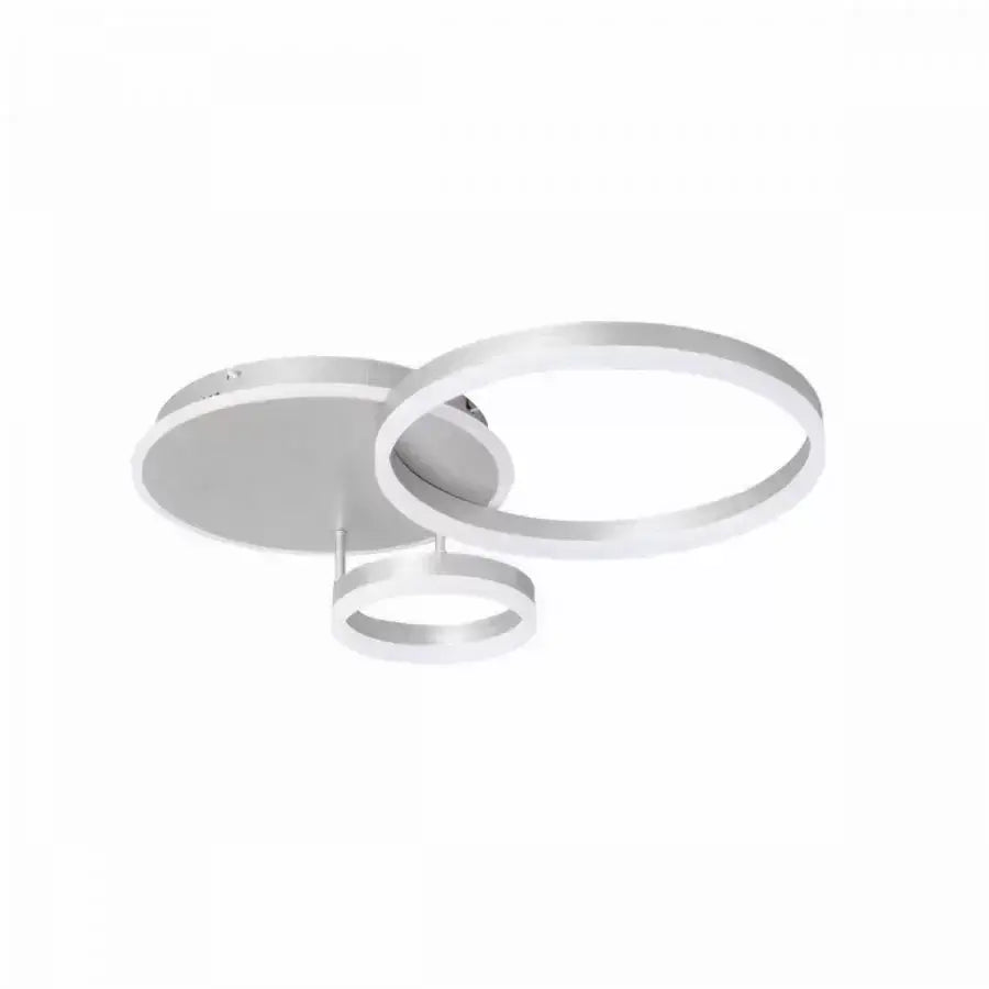 Żyrandol LED THEODORA z pilotem, 81 W, 2 okręgi, światło zimne/ciepłe/neutralne, ściemnialny, srebrny