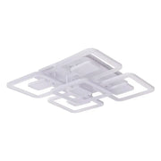 Żyrandol LED FELIX 107W z pilotem, 5 kwadratów, światło zimne/ciepłe/neutralne, ściemnialny, biały