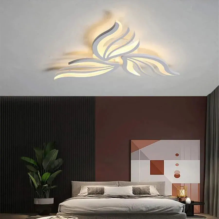 Żyrandol LED SAKURA 37W z pilotem, 3 płatki, światło zimne/ciepłe/neutralne, ściemnialny, biały