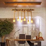 Żyrandol w kształcie sznurka PEDRO, 6 x E27 Ciemne drewno