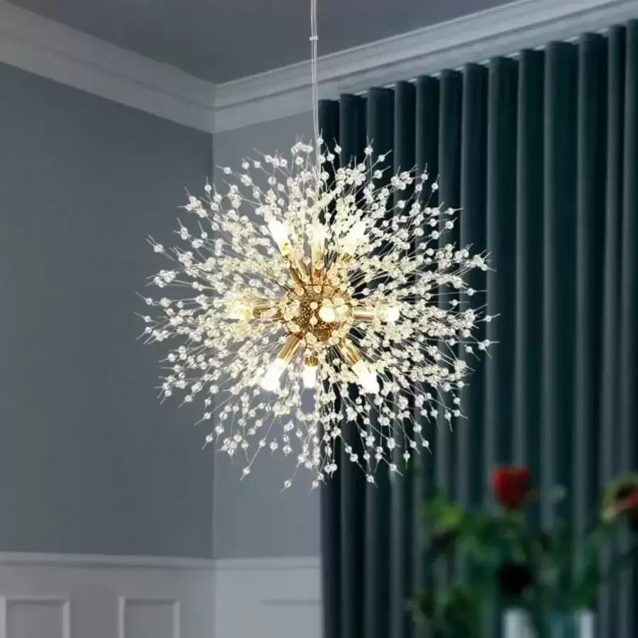 Żyrandol kryształowy Schönbrunn, 12x G9, średnica 60 cm, błyszczące złoto, regulowana wysokość