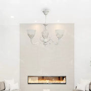 Żyrandol VINTAGE, wiszący, COTTAGE, okrągły, 3xE27, szkło i metal, biały