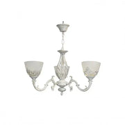 Żyrandol VINTAGE, wiszący, COTTAGE, okrągły, 3xE27, szkło i metal, biały