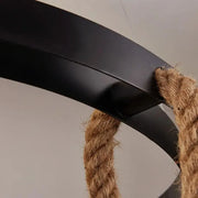 Żyrandol Andy 6x E27 Metal i Brązowa Lina