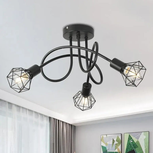 Żyrandol Shion 3*E27, czarny, metalowy