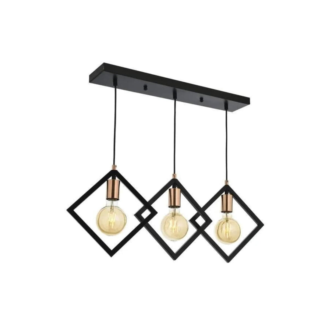 Żyrandol w stylu industrialnym z 3 żarówkami